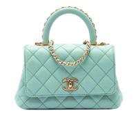 Chanel Vintage - Sac Coco Handle Pre-owned - Femme - Pre-owned - Bleu - Taille: ONE Size