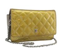 Chanel Vintage - Sac porté épaule Pre-owned en émail - Femme - Pre-owned - Jaune - Taille: ONE Size