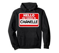Chanelle T-Shirt avec Inscription « Hello My Name is » Sweat à Capuche