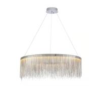 Chaner en cristal moderne Chaîne à pampilles ronde en cristal Chaner Bande métallique LED 3 Lampe suspendue à intensité variable Lampe suspendue réglable de luxe moderne et créative pour villa,