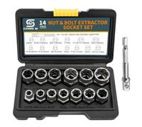 CHANG QI Lot de 14 Extracteur Ecrou Antivol, Boulons à Percussion Avec étui de Rangement Solide, Extracteur De Vis de roue dénudés, kit d'ecrou Antivol pour Enlever les Boulons Endommagés