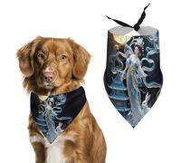 Chang'e Fairy Dog Bandanas pour l'Alimentation Toilettage Triangle Bavoirs Animaux Lavable Écharpe pour Animaux de Compagnie pour Chat et Chien