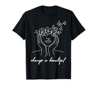 Change is Beautiful Minimalist Butterfly, Ligne inspirante T-Shirt