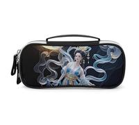 Chang'e Trousse à Crayons Fée avec Poignée Grande Capacité PU Cuir Sac à Crayon Organisateur de Bureau Portable Cosmétique Sac pour Voyage Maison