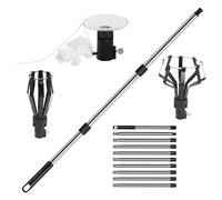 Changement d'ampoule pour plafond haut | pour une longue portée | Barre à ventouse avec panier collecteur pour changer l'ampoule pour appartement, extérieur, école, lustre, intérieur et lieu de