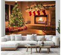 Changer de chanson arbre de Noël murale tapisserie, tapisseries thème de Noël, plaque de pique-nique, décoration murale, art mural de plafond 70x100cm