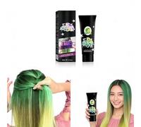 Changeur Couleur Cheveux Progressif - Teinture Temporaire Non Dommageable Et Sans Danger For Le Cuir Chevelu, Nuances Vibrantes Faciles Laver For Style Jeune(Green and yellow)