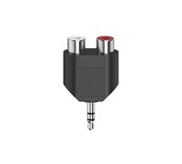 Hama Adaptateur Audio Court, Jack stéréo mâle 3,5 mm, 2 fiches RCA Femelles