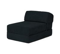 Changing Sofas Matelas Pliable en Z pour Lit Simple | Bjorn Look de Cordon Jumbo pour la Chambre d'amis, lit de Jour pour Les Invités Durable et Confortable (Noir)