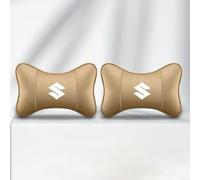 CHANGKAIFA 2 Pièces Coussins Appuie Tête Voiture pour Suzuki Ignis II 2016-2019 2020, Cale Cou Oreiller Tête la Conduite Oreiller de Voyage Confortable,Beige