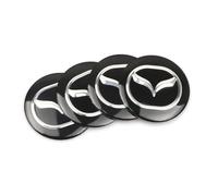 CHANGKAIFA 4 Pièces Centre de Roue Décoratifs pour Mazda 3 2006-2011 2011-2024, Autocollants de Cache Moyeu Roue Voiture Stickers Enjoliveurs Faciles à Installer et Durables,Black-56mm