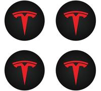 CHANGKAIFA 4 Pièces Centre de Roue Décoratifs pour Tesla Model Y 2020-2024, Autocollants de Cache Moyeu Roue Voiture Stickers Enjoliveurs Faciles à Installer et Durables,C-65mm