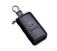 CHANGKAIFA Étui pour Clé de Voiture pour Alfa Romeo Spider Giulia Giulietta 147 159 4c 8c Mito GTV, ÉTui de Protection pour Clef TéLéCommande Porte Cle Voiture en Cuir Pochette Hommes Femmes,Black