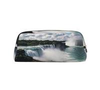 CHANGLEI American Falls Trousse à crayons en cuir personnalisée pour filles et garçons, trousse à crayons légère imprimée, doré, Taille unique, Organiseur de sac