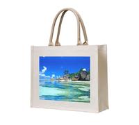 CHANGLEI Beau sac fourre-tout écologique en toile robuste, grand sac de courses réutilisable avec impression double face, poignées de transport confortables et durables