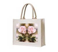 CHANGLEI Beau sac fourre-tout en toile robuste respectueux de l'environnement, grand sac de courses réutilisable avec impression double face, poignées de transport confortables et durables