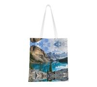 CHANGLEI Beautiful Mountains Sac fourre-tout en toile avec motif imprimé sur toute la surface, grand sac fourre-tout réutilisable avec double poignée, sac de plage, sac de week-end