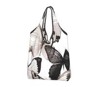 CHANGLEI Beauty Butterfly Sac à provisions réutilisable pliable avec impression intégrale, imperméable, pochette de transport compacte, peut contenir 22,7 kg, respectueux de l'environnement, lavable