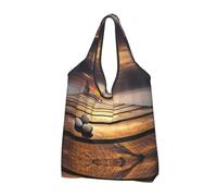 CHANGLEI Black Sea Sac de courses pliable réutilisable avec impression intégrale, imperméable, pochette de transport compacte, peut contenir 22,7 kg, respectueux de l'environnement, lavable en machine