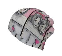 CHANGLEI Bonnet ou écharpe multifonction unisexe motif âne et fleur, double couche, doux et respirant, pour le quotidien, le sport et les voyages, Noir , Taille unique
