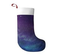 CHANGLEI Chaussettes de Noël interstellaires en peluche ultra douce avec imprimé double face avec revers blanc pour cheminée, cheminée, sapin de Noël (lot de 1)