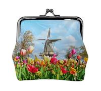CHANGLEI Colorful Spring Porte-monnaie à deux volets pour femme en cuir imprimé double face pour cartes, espèces, pièces de monnaie, fermeture sécurisée pour femmes ou filles
