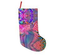 CHANGLEI Colorful Thing Grande chaussette de Noël personnalisée en polyester de 45,7 cm avec boucle de suspension pour cheminée et décoration de Noël