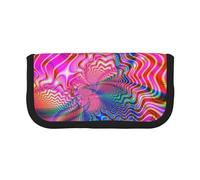 CHANGLEI Colorful Thing Grande trousse à crayons en toile pour filles et garçons, imprimé personnalisé et léger, Noir , Taille unique, Organiseur de sac