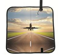 CHANGLEI Coussin de siège pliable pour avion, coussin en polyester résistant à l'eau avec rembourrage en mousse, coussin de siège portable pour camping en plein air