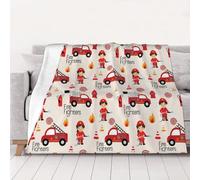 CHANGLEI Couverture lestée en flanelle pour petits garçons et filles dans les pompiers, impression personnalisée, douce, chaude, confortable, polyvalente pour lit et canapé