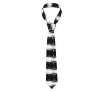 CHANGLEI Cravate noire et blanche pour homme Motif notes de musique