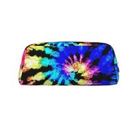CHANGLEI Exotic Tribe Trousse à crayons personnalisée en cuir style tie-dye pour filles et garçons, trousse à crayons légère imprimée, Argenté., Taille unique, Organiseur de sac
