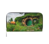 CHANGLEI Fantasy Rural Long portefeuille à fermeture éclair autour du cuir synthétique pour femme, sac à main multifonction avec poche pour pièces de monnaie, plusieurs emplacements pour cartes et