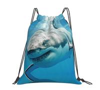 CHANGLEI Fish In Underwater Grand sac à dos décontracté avec cordon de serrage imprimé en polyester résistant à l'eau, léger et durable, dos contrasté noir pour la gym, le yoga, les voyages