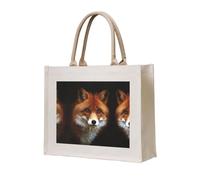 CHANGLEI Fox Sac fourre-tout en toile robuste respectueux de l'environnement, grand sac de courses réutilisable avec impression double face, poignées de transport durables et confortables