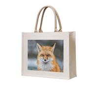 CHANGLEI Fox Sac fourre-tout en toile robuste respectueux de l'environnement, grand sac de courses réutilisable avec impression double face, poignées de transport durables et confortables