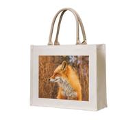CHANGLEI Fox Sac fourre-tout en toile robuste respectueux de l'environnement, grand sac de courses réutilisable avec impression double face, poignées de transport durables et confortables