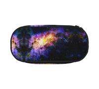 CHANGLEI Galaxy in The Universe Trousse à crayons à double fermeture éclair avec 4 emplacements pour stylos et poche en maille en polyester imprimé léger et durable pour l'école, le bureau ou le