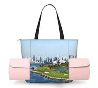 CHANGLEI Golf Yacht Club Sac de tapis de yoga pour femme avec impression intégrale, sac de gym léger en polyester, poche avant ouverte pour tapis de yoga, serviette