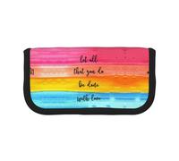 CHANGLEI Grande trousse à crayons en toile avec inscription « Let All You Do Be Done with Love » - Pour filles et garçons - Imprimée et légère, Noir , Taille unique, Organiseur de sac