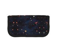 CHANGLEI Grande trousse à crayons en toile pour filles et garçons, motif constellation, amas d'étoiles, galaxies, imprimé personnalisé et léger, Noir , Taille unique, Organiseur de sac