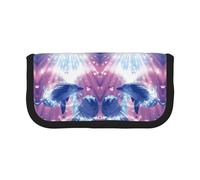 CHANGLEI Grande trousse à crayons en toile pour filles et garçons, motif dauphins amoureux, trousse à crayons légère personnalisée, Noir , Taille unique, Organiseur de sac