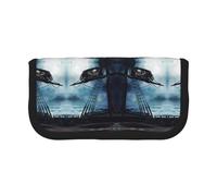 CHANGLEI Grande trousse à crayons en toile pour filles et garçons, motif drapeau du pont, Noir , Taille unique, Organiseur de sac