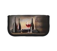CHANGLEI Grande trousse à crayons en toile pour filles et garçons, motif raisin, légère et personnalisée, Noir , Taille unique, Organiseur de sac