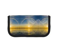 CHANGLEI Grande trousse à crayons Sunrise Horizon en toile pour filles et garçons, trousse à crayons légère imprimée personnalisée, Noir , Taille unique, Organiseur de sac
