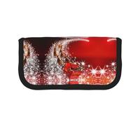 CHANGLEI Grande trousse magique de Noël en toile pour filles et garçons, trousse à crayons légère imprimée personnalisée, Noir , Taille unique, Organiseur de sac