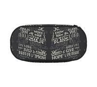 CHANGLEI I Know The Plans Have You Declares Lord Trousse à crayons à double fermeture éclair avec 4 emplacements pour stylos et poche en maille imprimée légère et durable pour l'école, le bureau ou