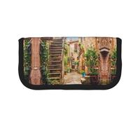 CHANGLEI Italian Street Grande trousse à crayons en toile pour filles et garçons, imprimé personnalisé et léger, Noir , Taille unique, Organiseur de sac