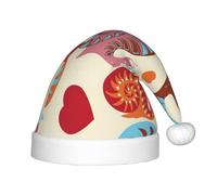 CHANGLEI Joli chapeau de Noël en forme d'escargot pour enfants avec imprimé intégral - Bonnet de Père Noël en peluche douce avec pompon pour enfants de 4 à 12 ans - Accessoire de fête de vacances
