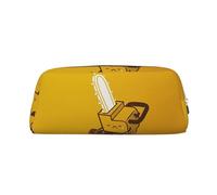CHANGLEI Jolie trousse à crayons en cuir avec motif de tronçonneuse pleurante pour filles et garçons, trousse à crayons légère imprimée, Argenté., Taille unique, Organiseur de sac